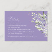 Lavender & Sage Green Floral Wedding Hotel Details Begleitkarte (Vorderseite)