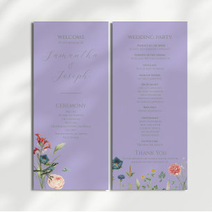 Lavender Sage Green Garden Hochzeitsprogramm