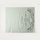 Lavender sage grün Mr. mrs Herz Hochzeit Foto Wandteppich (Vorderseite (Horizontal))