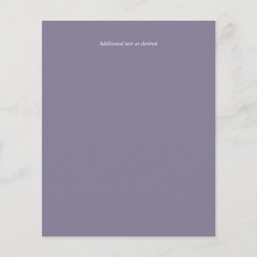 Lavender Sage Hochzeit Zeremonie Empfang BUDGET Flyer (Hinten)