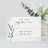 Lavender Sage Wedding Response Card RSVP Karte (Stehend Vorderseite)