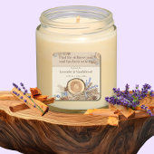 Lavender Sandalwood Quote Candle Label Quadratischer Aufkleber