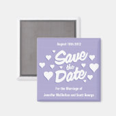 Lavender Save the Date Hearts Speichern des Datums Magnet (Vorderseite/Rückseite)