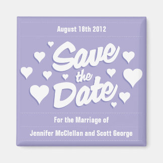 Lavender Save the Date Hearts Speichern des Datums Magnet