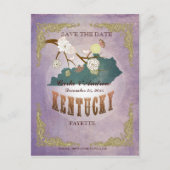 Lavender Save the Date - KY Karte mit hübschen Vög (Vorderseite)