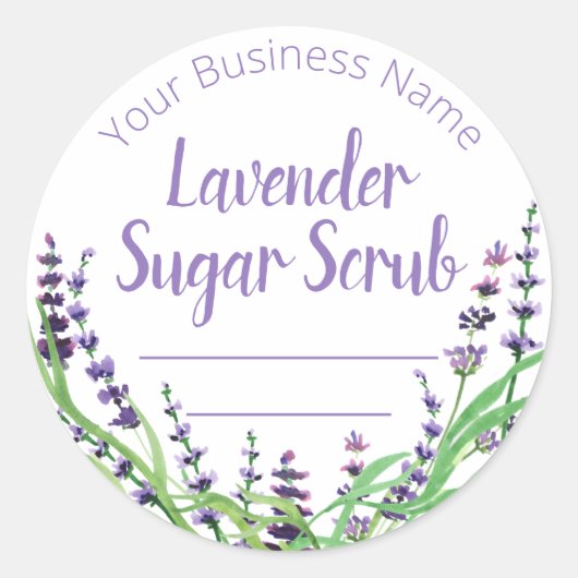 Lavender Scented Sugar Scrub Labels Runder Aufkleber (Vorderseite)