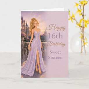Lavender-Schloss-Sweet-Sixteen-Geburtstagskarte Karte