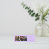 Lavender Script Business Card QR Code Service Menu Mini Visitenkarte (Stehend Vorderseite)