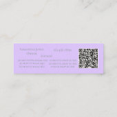 Lavender Script Business Card QR Code Service Menu Mini Visitenkarte (Rückseite)