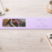 Lavender Script Business Card QR Code Service Menu Mini Visitenkarte