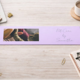 Lavender Script Business Card QR Code Service Menu Mini Visitenkarte