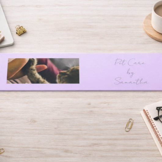 Lavender Script Business Card QR Code Service Menu Mini Visitenkarte