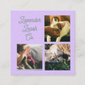 Lavender Script Business Card QR Code Service Menu Quadratische Visitenkarte (Vorderseite)