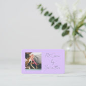 Lavender Script Business Card QR Code Service Menu Visitenkarte (Stehend Vorderseite)