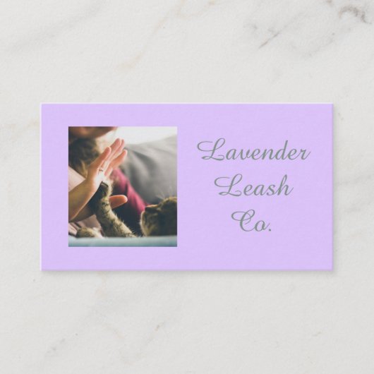 Lavender Script Business Card QR Code Service Menu Visitenkarte (Vorderseite)