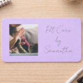 Lavender Script Business Card QR Code Service Menu Visitenkarte