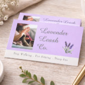 Lavender Script Business Card QR Code Service Menu Visitenkarte