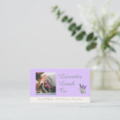Lavender Script Business Card QR Code Service Menu Visitenkarte (Stehend Vorderseite)