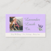 Lavender Script Business Card QR Code Service Menu Visitenkarte (Vorderseite)