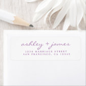 Lavender Script Elegant Wedding Rücksendeadresse (Insitu)