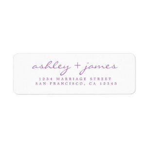 Lavender Script Elegant Wedding Rücksendeadresse