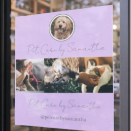 Lavender Script Logo Photo Pet Care Fensteraufkleber