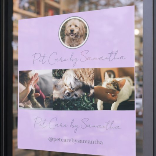 Lavender Script Logo Photo Pet Care Fensteraufkleber