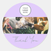 Lavender Script Logo Photo Pet Care Thank You  Runder Aufkleber (Vorderseite)