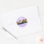 Lavender Script Logo Photo Pet Care Thank You  Runder Aufkleber (Umschlag)
