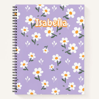 Lavender Seamless Daisy Floral Pattern Notizblock