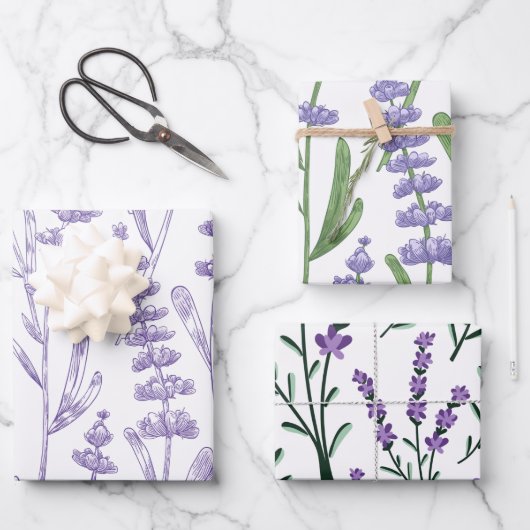Lavender Seamless Geschenkpapier Set (Vorderseite)