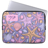 Lavender Seashell Initial Laptop Sleeve (Vorderseite)