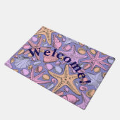 Lavender Seashell Welcome Doormat 18x24 Fußmatte (Schrägansicht)