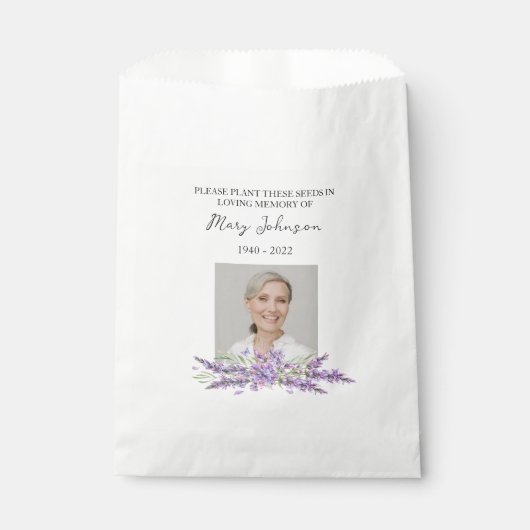 Lavender Seed Packet Memorial Funeral Geschenktütchen (Vorderseite)