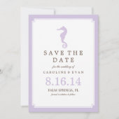 Lavender-Seepferd Hochzeit Speichern Sie das Datum Save The Date (Vorderseite)