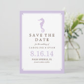 Lavender-Seepferd Hochzeit Speichern Sie das Datum Save The Date (Stehend Vorderseite)