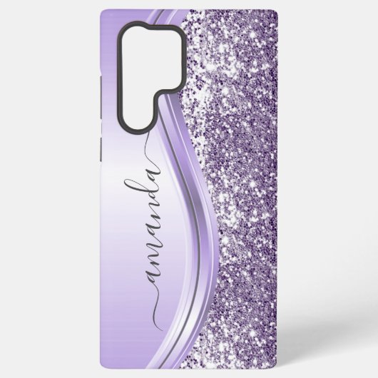 Lavender Sequin Glitzer Handgeschriebene Kalligraf Samsung Galaxy Hülle (Rückseite)