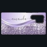 Lavender Sequin Glitzer Handgeschriebene Kalligraf Samsung Galaxy Hülle<br><div class="desc">Dieses Design kann in dem Bereich personalisiert werden, der durch das Ändern des Fotos und/oder Textes zur Verfügung gestellt wird. Sie können auch angepasst werden, indem Sie auf Vorlage personalisieren klicken und dann auf die Schaltfläche klicken, um weitere Optionen anzupassen, um die Hintergrundfarbe zu löschen oder zu ändern, Text hinzuzufügen,...</div>