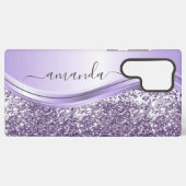Lavender Sequin Glitzer Handgeschriebene Kalligraf Samsung Galaxy Hülle (Rückseite (Horizontal))