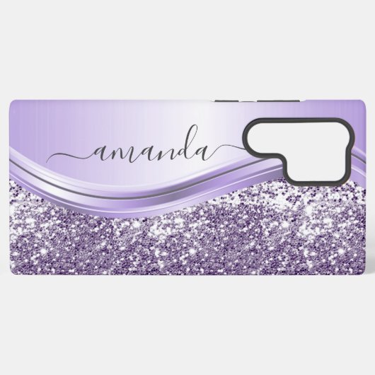 Lavender Sequin Glitzer Handgeschriebene Kalligraf Samsung Galaxy Hülle (Rückseite (Horizontal))