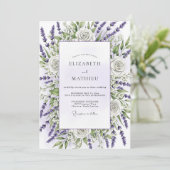 Lavender Serene Countryside Wedding Einladung (Stehend Vorderseite)