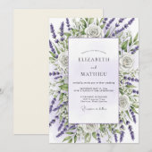 Lavender Serene Countryside Wedding Einladung (Vorne/Hinten)