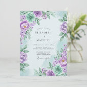 Lavender Serene Floral Spring Wedding Einladung (Stehend Vorderseite)