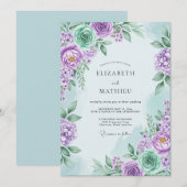 Lavender Serene Floral Spring Wedding Einladung (Vorne/Hinten)