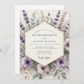 Lavender Serene Meadow Wedding Einladung (Vorne/Hinten)