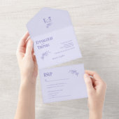 Lavender Shades Simple Modern Wedding All In One Einladung (Abreißen)