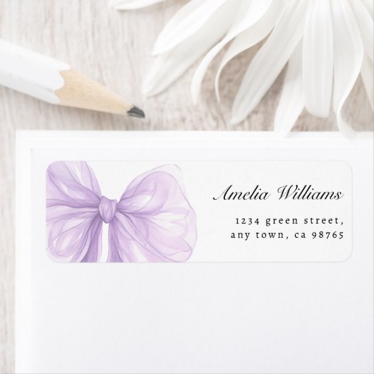 Lavender Sheer Bow Elegant Address (Insitu)
