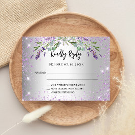 Lavender Silber Hochzeitsreaktion UAWG Mitteilungskarte