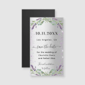 Lavender silberne Hochzeit Speichern Sie den Date- Magnetkarte (Vorne/Hinten)