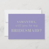 Lavender Silver be my bridesmaid Einladung (Vorderseite)